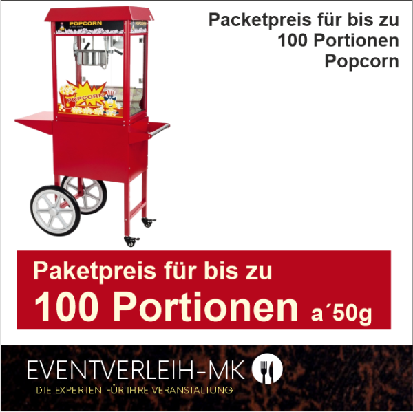 Zubehör - 100er Packetpreis für Popcorn - VERKAUFSWARE